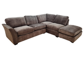 Ex-Display Dorset Fabric Corner Sofa w/ Footstool in Dark Grey