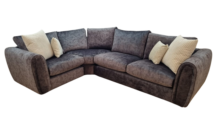 Ex-Display Alana Fabric Corner Sofa in Dark Grey