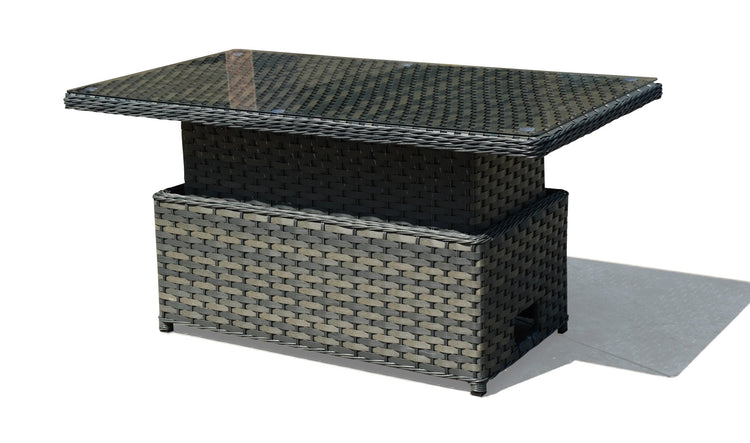 Molly Grey Rattan 3 Seater + 2 Chairs + Coffee Table by Homeflair