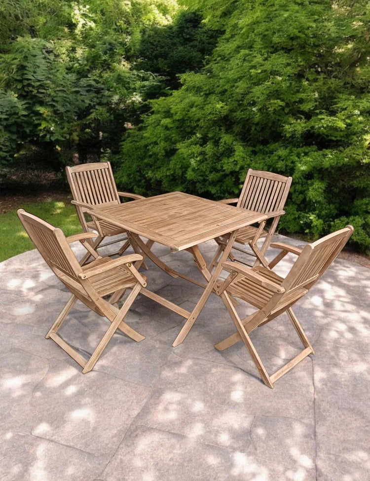 Royal Craft - London 4 Seater Square Folding Set with London Folding Armchairs