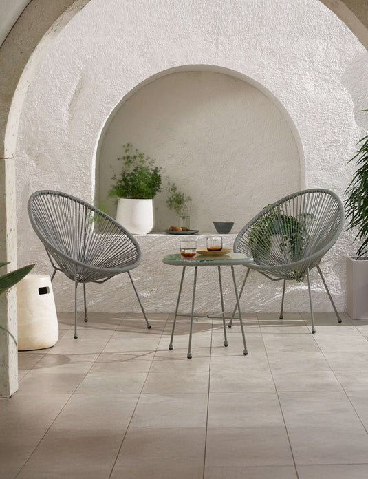 Royal Craft - Monaco 2 Seater Egg Chair Bistro Set - Grey