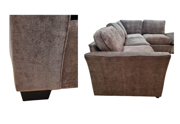 Ex-Display Dorset Fabric Corner Sofa w/ Footstool in Dark Grey