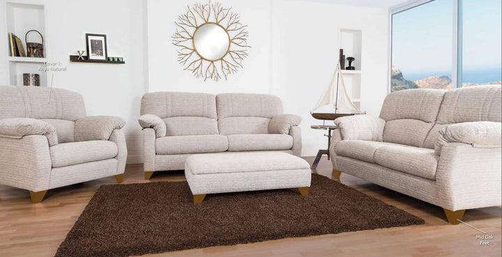 Austin Two-Tier Back Fabric Sofa Collection with Storage Footstool | Buoyant Upholstery