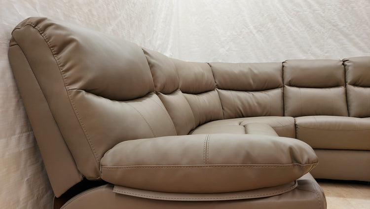 Cooper Ex-Display Brown Leather Corner Sofa | EXCOOP