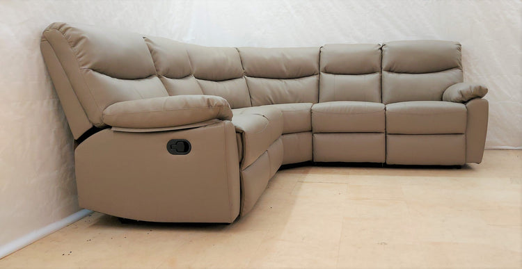 Cooper Ex-Display Brown Leather Corner Sofa | EXCOOP