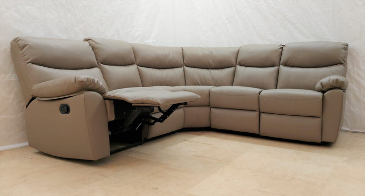 Cooper Ex-Display Brown Leather Corner Sofa | EXCOOP
