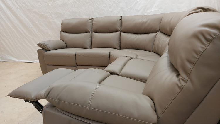 Cooper Ex-Display Brown Leather Corner Sofa | EXCOOP