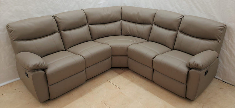 Cooper Ex-Display Brown Leather Corner Sofa | EXCOOP