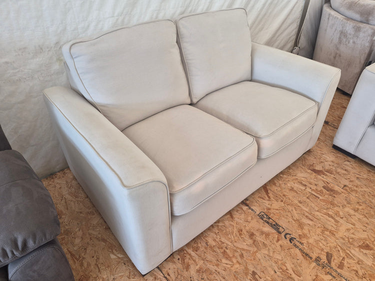 DIRTY/DAMAGED Ex-Display Rio Linen White 2 + 2 Seater Sofa Set