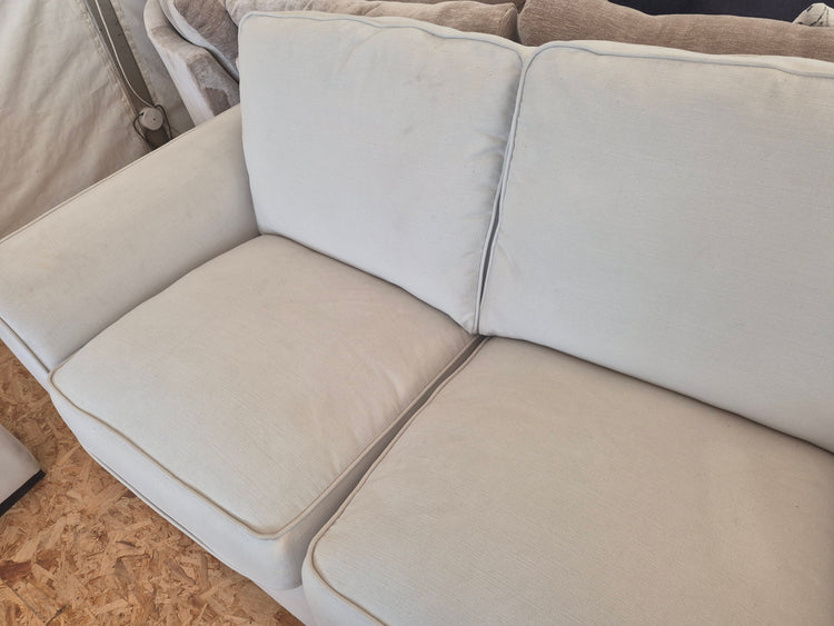 DIRTY/DAMAGED Ex-Display Rio Linen White 2 + 2 Seater Sofa Set