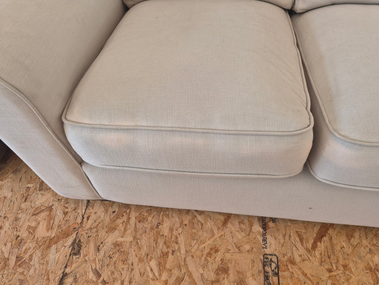 DIRTY/DAMAGED Ex-Display Rio Linen White 2 + 2 Seater Sofa Set