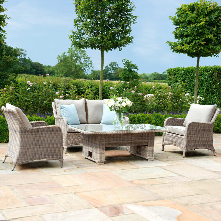 Homeflair – Cotswold Sofa Rattan Dining Set w/ Rising Table