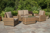 Anna Mixed Weave Rattan 2 Seater + 2 Chairs + Coffee Table Homeflair