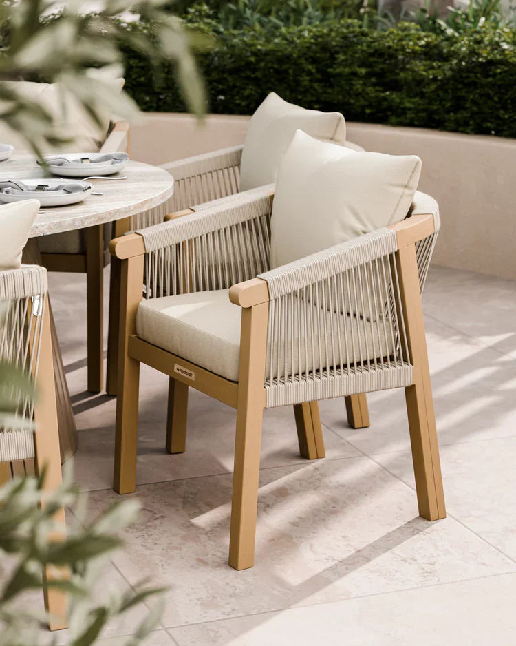 Royal Craft - Jupiter 8 Seater Ellipse D Conical Dining Set with Roma Dining Chairs