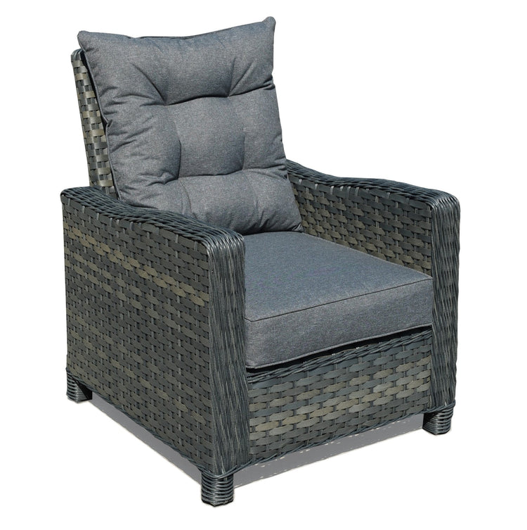 Molly Grey Rattan 3 Seater + 2 Chairs + Coffee Table by Homeflair