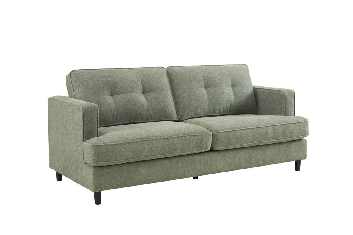 Juniper Button Back Fabric Sofa Collection in Sage or Grey
