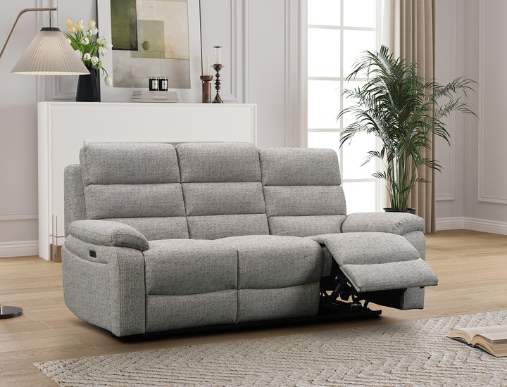 Westbury Pale Grey Fabric Electric Recliner Sofa Collection with USB | Exclusive