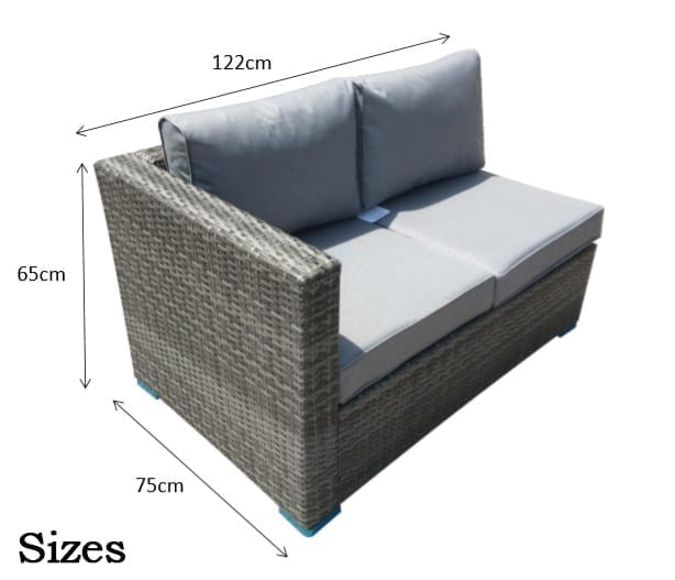 Georgia Brown Rattan Compact Garden Corner Sofa with Coffee Table | Signature Weave