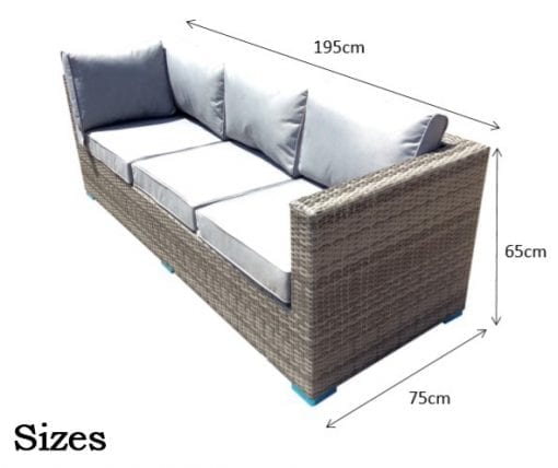 Georgia Brown Rattan Compact Garden Corner Sofa with Coffee Table | Signature Weave