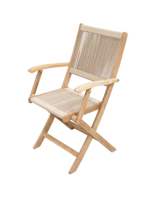 Royal Craft - London 4 Seater Square Folding Set with London Rope Folding Armchairs