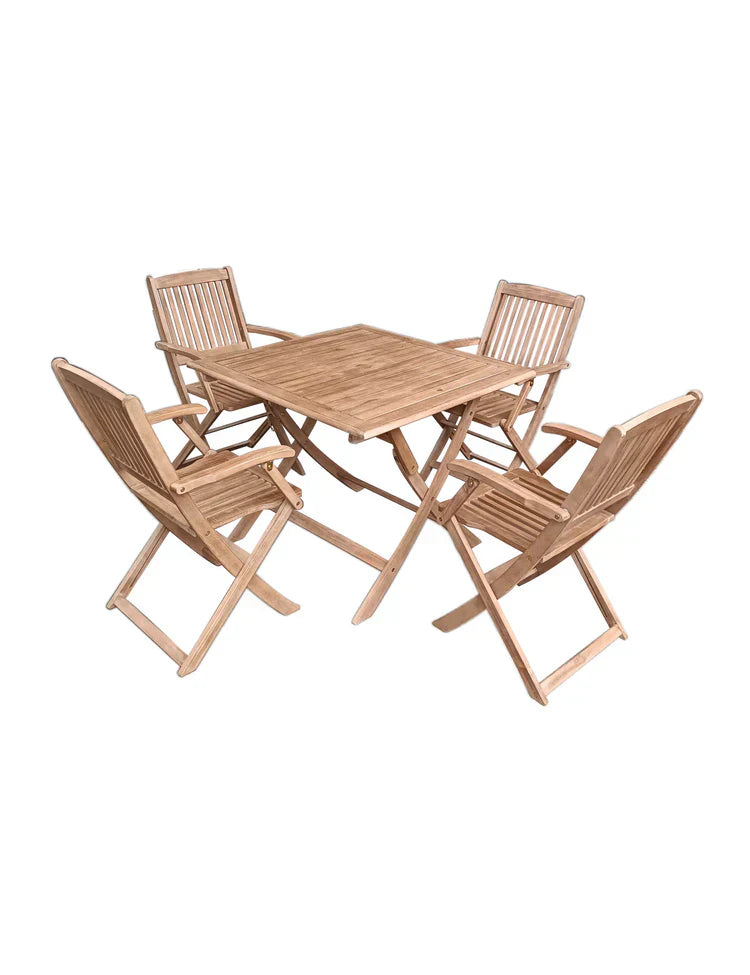 Royal Craft - London 4 Seater Square Folding Set with London Folding Armchairs