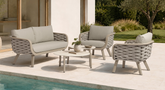 Monroe Outdoor Grey 4 Seater Sofa Set + Nesting Tables | Monr0594