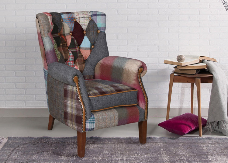 Barnard Fabric Patchwork Chair | Vintage