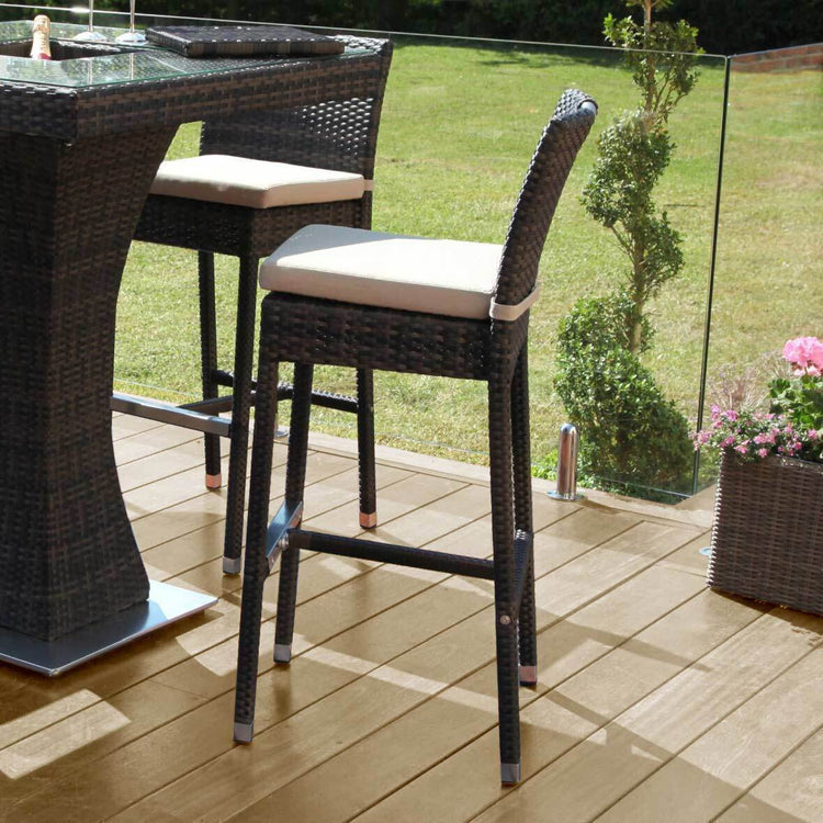 Homeflair - 4 Seat Square Rattan Bar Set