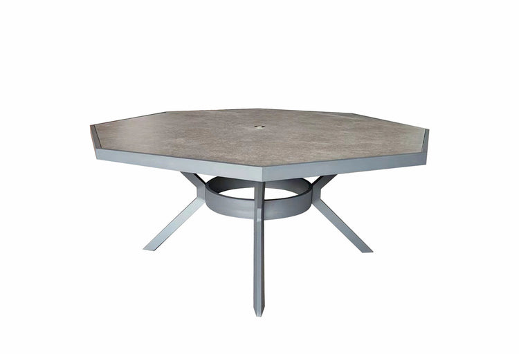 Bettina 8 Seater Octagonal Aluminium Garden Dining Table with Ceramic Glass Top | Signature Weave