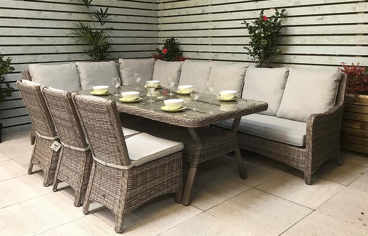 Alexandra Large Corner Dining Sofa with 2 x 1m Table | Alex0166_0176