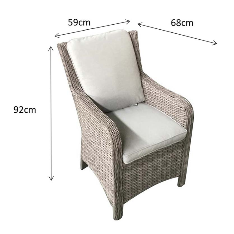 Alexandra Rattan High Back Armchair in Grey | Alex0177