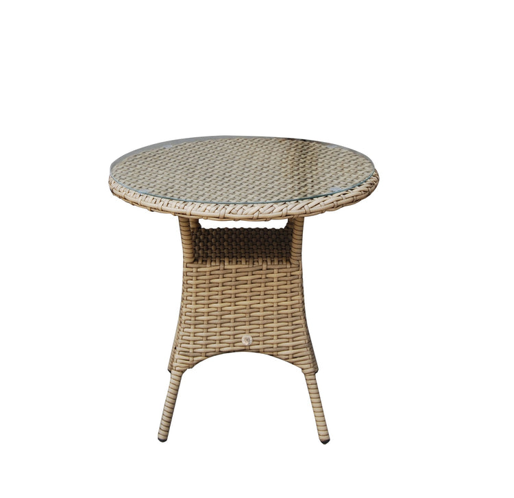 Darcey Rattan Garden Bistro Set with 2 Deep-Seat High Back Chairs on Steel Frame | Signature Weave