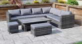 Catalina Grey Rattan Corner Dining Sofa with Lift Table | Cata0442