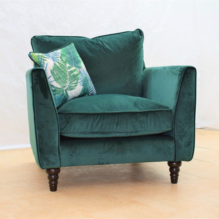 Pasha Ex-Display Emerald Fabric Chair | EXPAS