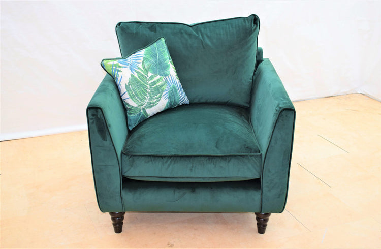 Pasha Ex-Display Emerald Fabric Chair | EXPAS
