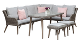 Signature Weave - Rattan Corner Sofa with Dining Table + 2 Stools Set | Danielle | Dani0347