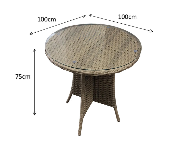 Darcey Rattan Garden Bistro Set with Storage Table & 2 Curved-Back Stacking Chairs | Signature Weave
