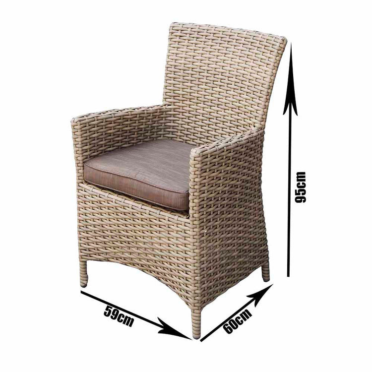 Darcey Natural Abaca & Rattan High Back Dining Chair on Mahogany Frame | Signature Weave