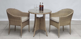 Darcey Brown Rattan Outdoor Bistro Set with Stacking Chairs | Darc0264_0191