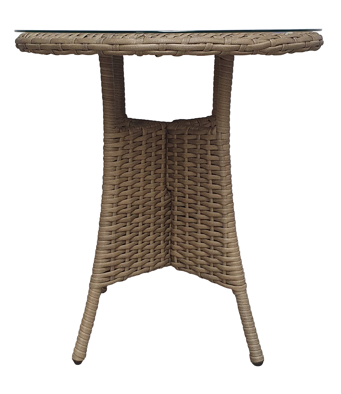 Darcey Brown Rattan Garden Bistro Set with 70cm Table & 2 Stacking Chairs