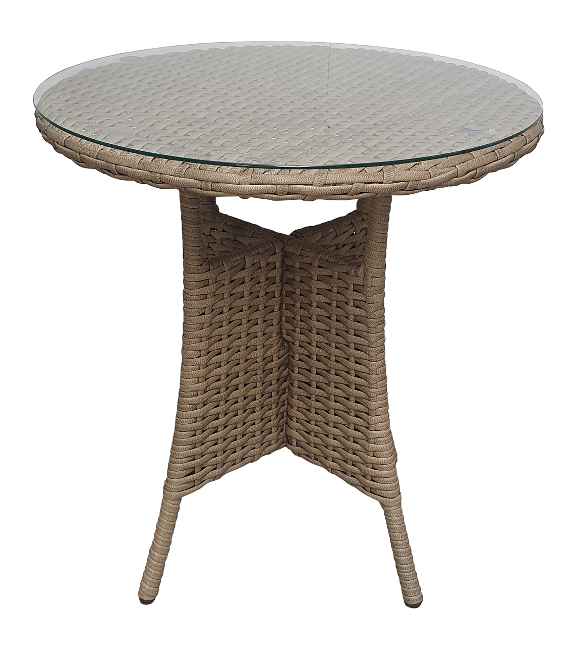 Darcey Brown Rattan Garden Bistro Set with 70cm Table & 2 Stacking Chairs