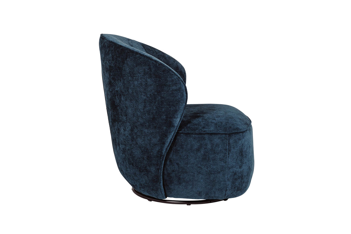 Edie Soft Fabric Swivel Accent Chair in Blue, Rust or Green