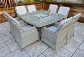Edwina Rattan Grey Firepit Table + 8 Chairs Dining Set | Edwi0419_0296