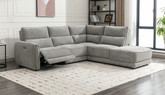Ellie Grey Fabric Chaise Electric Recliner Corner Sofa | Exclusive
