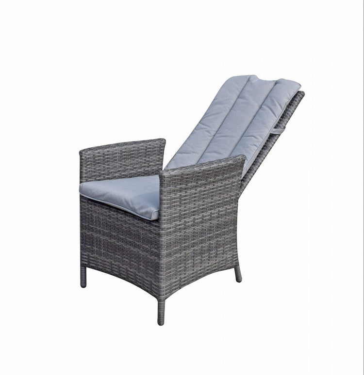 Emily Grey 8mm Rattan Reclining Garden Dining Chair with Adjustable Back | Signature Weave
