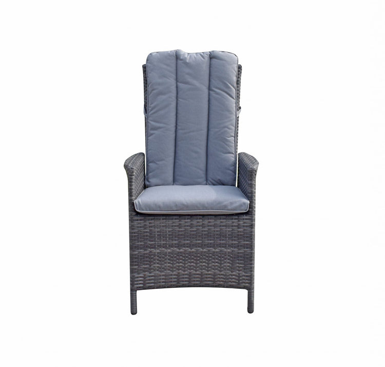 Emily Grey 8mm Rattan Reclining Garden Dining Chair with Adjustable Back | Signature Weave