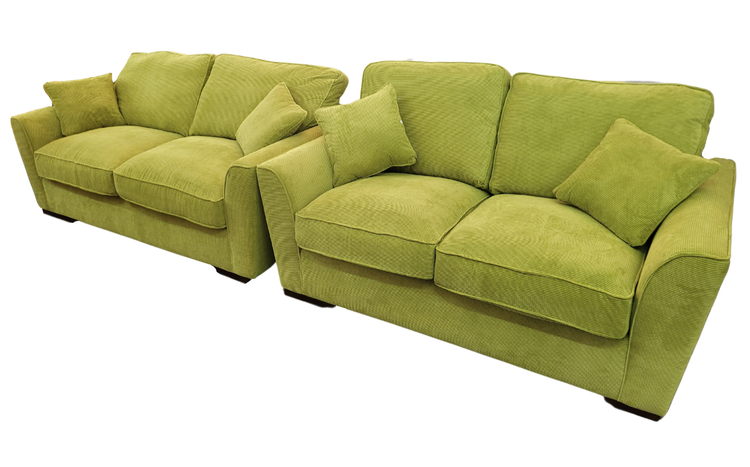 Ex-Display Fantasy Apple Green 3 + 2 Seater Fabric Sofas | EXAPP