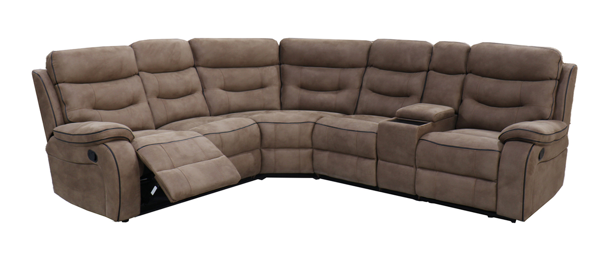 Gabrielle Fabric Manual Recliner Corner Sofa with Console