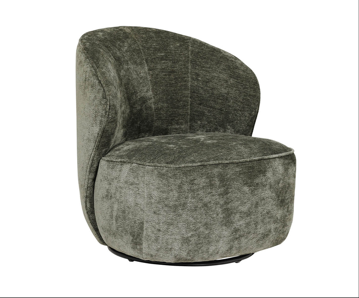 Edie Soft Fabric Swivel Accent Chair in Blue, Rust or Green