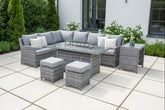 Halo Corner Sofa Set with Firepit Table and Side Table | HALO28FGG